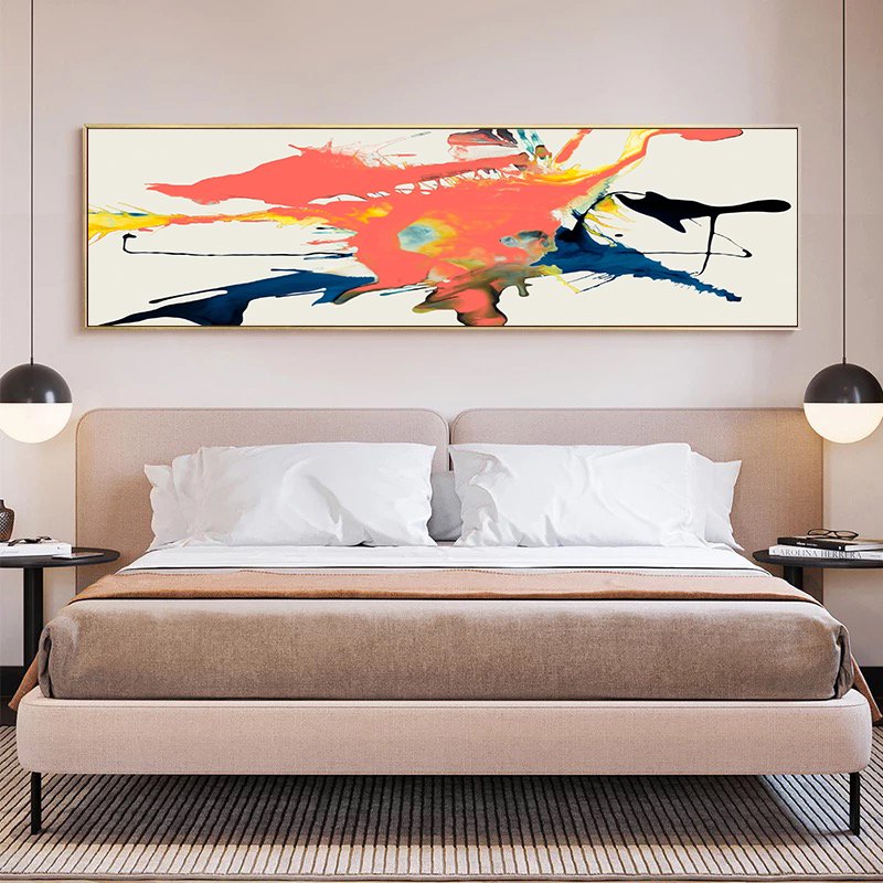 120x50cm Panoramik Kanvas Tuval Tablo Pink Splash Kod: P045