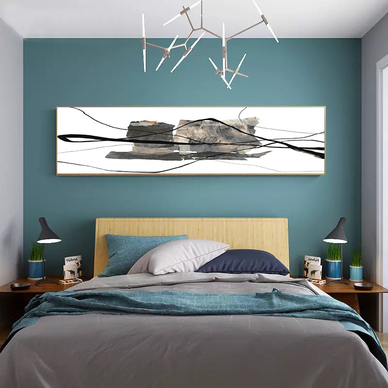 120x50cm Panoramik Kanvas Tuval Tablo Gri Soyut Kod: P052